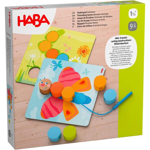 Motorikschleife HABA "Holztiere", bunt, Motorikspielzeug, Baby, Holz, Polyester