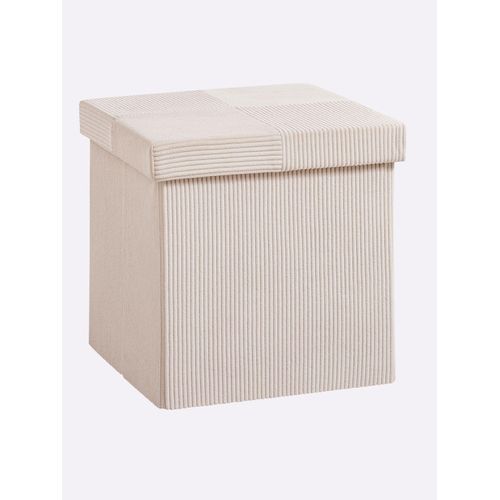Hocker HEINE HOME, beige (ecru), B:38cm H:38cm T:38cm, Hocker, Hocker