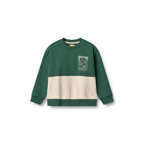 Sweater WHEAT "WHEAT Sweatshirt L/S Steff", Mädchen, Gr. 98, kale, 100% Baumwolle, bedruckt, Rundhals, Sweatshirts Sweater