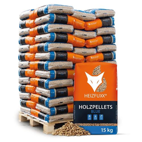 Heizfuxx Holzpellets Blue 15kg x 65 Sack 975kg Palette