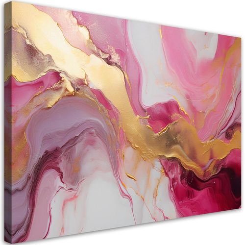 Feeby Wandbild, Pink, Textil, Abstrakt, Rechteckig, 60x40 cm, Bilder und Zubehör, Wandbilder, Leinwandbilder