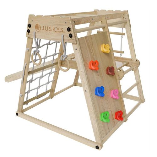 Juskys Klettergerüst, Natur, Holz, 102x98 cm, unisex, Spielzeug, Holzspielzeug