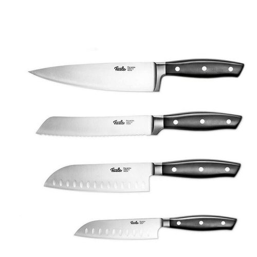 Fissler Messerset, Schwarz, Silber, Metall, für schnelles und sicheres Schneiden, Kochen, Küchenmesser, Messersets