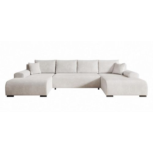 Wohnlandschaft,, Creme, Textil, 3-Sitzer, 349x80x185 cm, Wohnzimmer, Sofas & Couches, Wohnlandschaften, Wohnlandschaften in U-Form