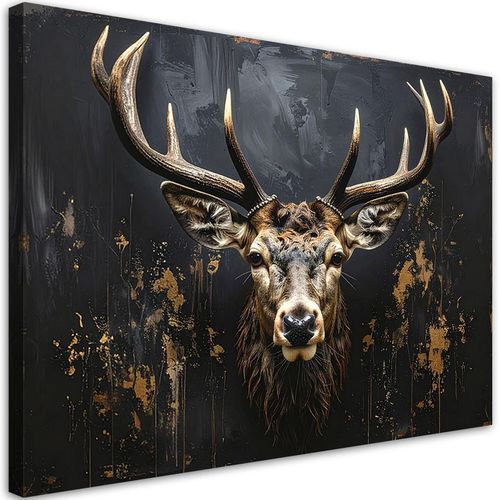 Feeby Leinwandbild, Gold, Textil, Tiere, Rechteckig, 120x80 cm, Bilder und Zubehör, Wandbilder, Leinwandbilder