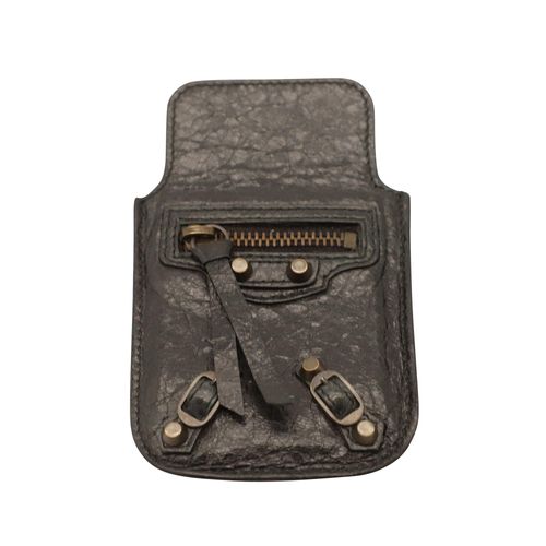 Balenciaga Telefoonhoesje in Zwart Leer