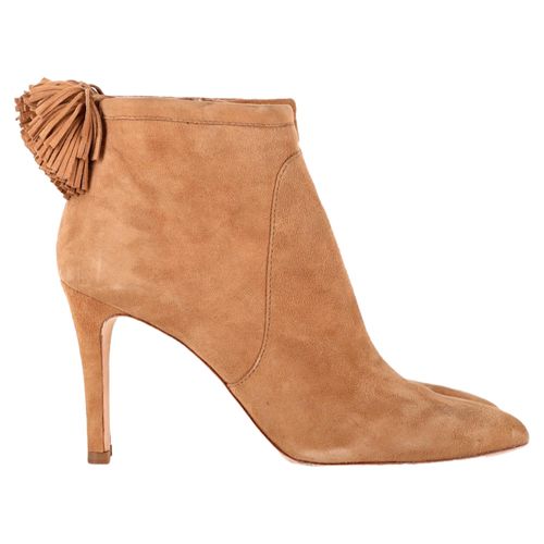 Loeffler Randall Enkelboots met Franje-afwerking in Bruin Suède