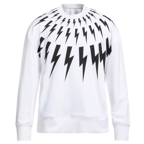 Neil Barrett Fair Isle Thunderbolt oversized wit sweatshirt