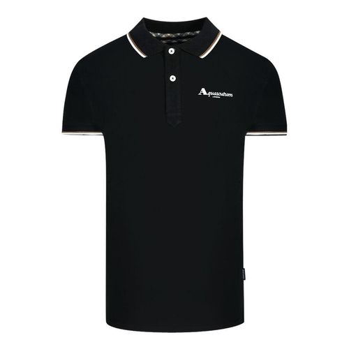Aquascutum Volwassen unisex poloshirt met Londense punt (Zwart)