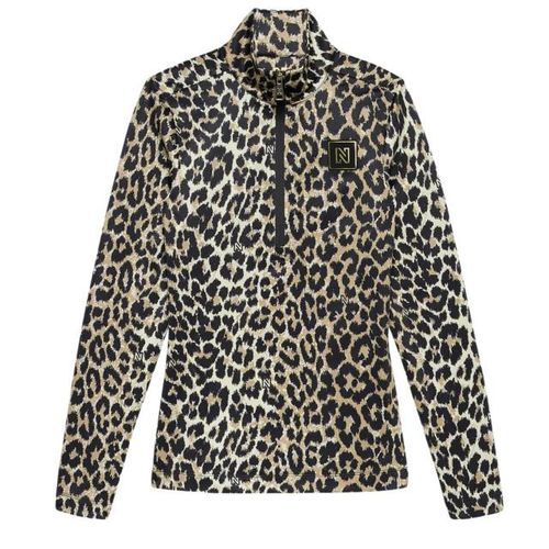 Nikkie nantes leopard ski pully skipully met rits dames -