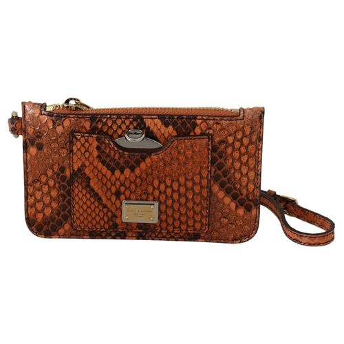 Dolce & Gabbana Brown Leather Lederen munt Pursols Mirror Agnese dames portemonnee