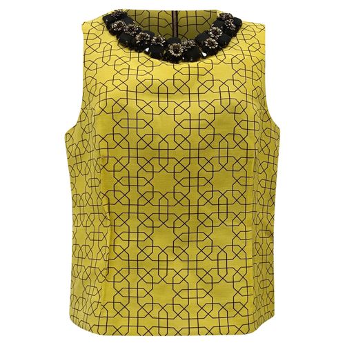 Marni top met versieringen in gele wol