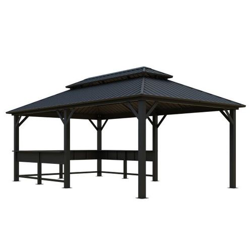 Sojag Bondi 1220 metalen paviljoen met vast dak 3,5 x 6 m -