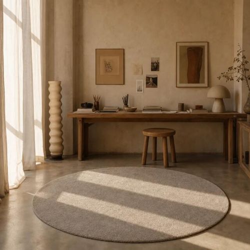 Muratap Comfy soft rond effen vloerkleed wasbaar uni 240 cm rond