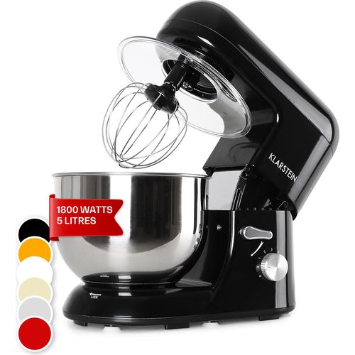 Klarstein Küchenmaschine, Knetmaschine mit 5L Schüssel, 2000W Profi Küchenmaschine mit Knethaken und Schneebesen, Universal Küchenmaschine mit 6 Stufen, Teigmaschine zum Rühren, Kneten und Aufschlagen