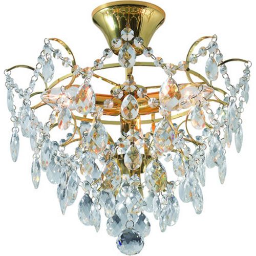 Kristall Deckenleuchte ROSENDAL Golden 3 Glühbirnen