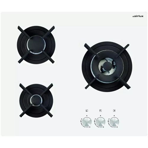 Airlux AV635HWH, Weiß, Integriert, Gaskochfeld, Glas, 3 Zone(n), 3 Zone(n)