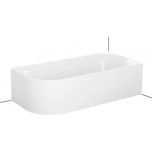 Bette Lux Oval V half vrijstaand bad 2-persoons 185x85cm glans wit plaatstaal