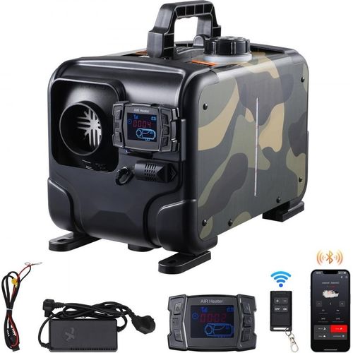 Diesel Luftheizung - 8kW - Diesel Heizung 12V/24V - Bluetooth APP Steuerung - mobile Heizung für Wohnwagen und Bauwagen