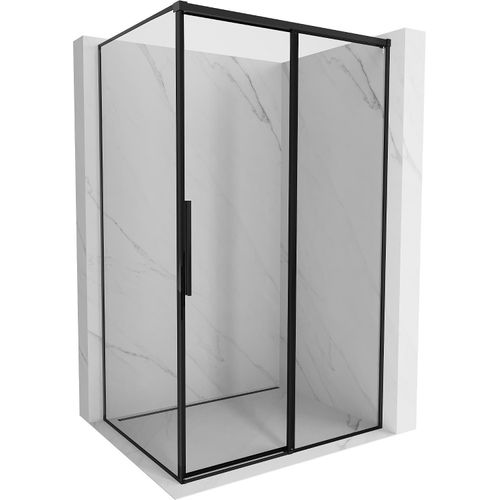 Mexen Rox Duschkabine rechts, 150 x 85 cm, schwarze Umrahmung, schwarz - 8C2-150-085-70-70-P