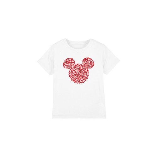 Disney Kinderen/Kinderen Mickey Mouse Hart Oren Silhouet Valentijnsdag T-Shirt (Wit)