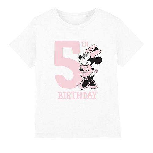 Disney Kinderen/Kinderen Minnie Mouse 5e Verjaardag T-Shirt (Wit)