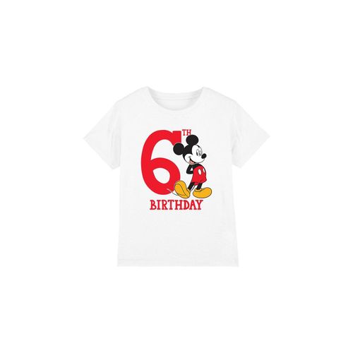 Disney Kinderen/Kids Mickey Mouse 6e Verjaardag T-Shirt (Wit)