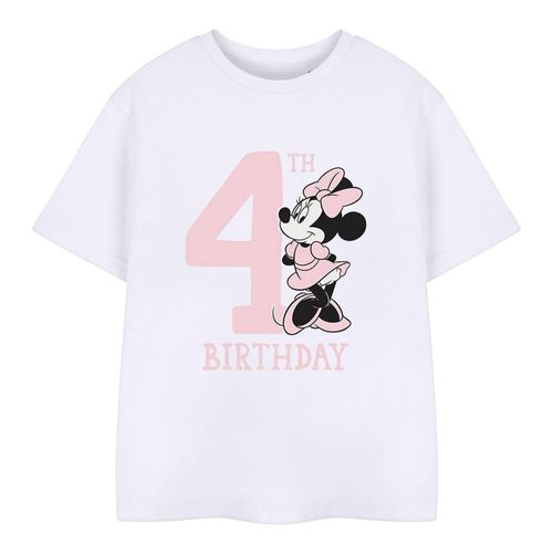 Disney Kinderen/Kinderen Minnie Mouse 4de Verjaardag T-Shirt (Wit)