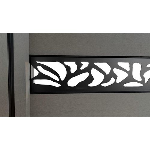 WPC-Sichtschutzzaun Valla – 5 Elemente mit 6 Pfosten – 130 cm Höhe mit Dekorelement – Grau