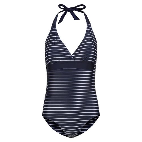 Regatta Dames/Dames Flavia II Stripe One Piece Zwempak (Marine, Wit)