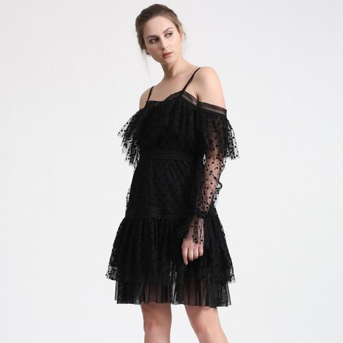 Négligé -stijl jurk in polka dot tule