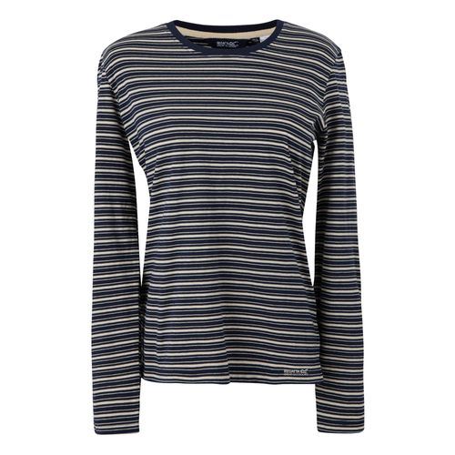 Regatta Dames/Dames Federica Stripe T-shirt met lange mouwen (Marine / Licht Vanille)