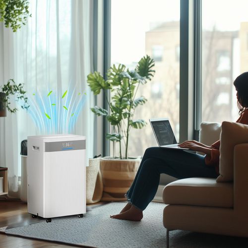 Luftentfeuchter 20 L/Tag, 330 W, Schlafmodus 38 dB, Timer 24 h, Weiß | 30,5 x 23,5 x 49,5 cm | bis 40 m²