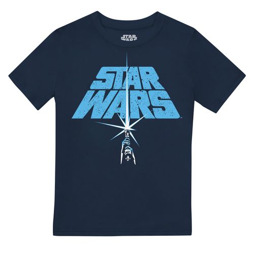 Star Wars Kinderen/Kinderen Lightsaber Logo T-Shirt (Marine)