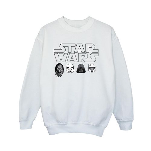 Star Wars Jongens Sweatshirt met Karakterhoofden (Wit)