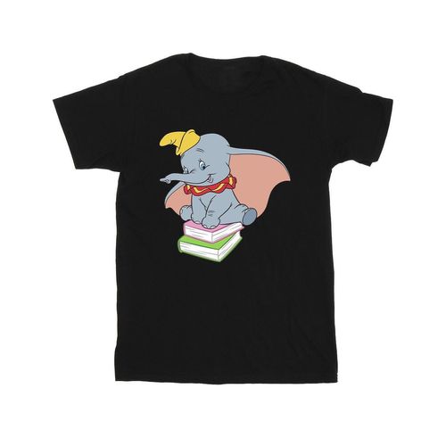 Disney Jongens Dumbo Zittend Op Boeken T-Shirt (Zwart)