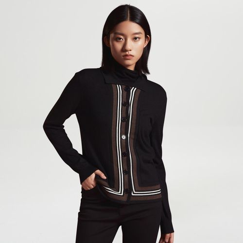 Vest met contrasterende randen