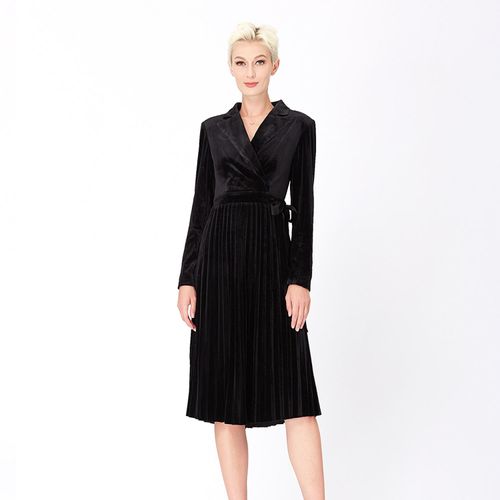 Velvet wrap effect -jurk