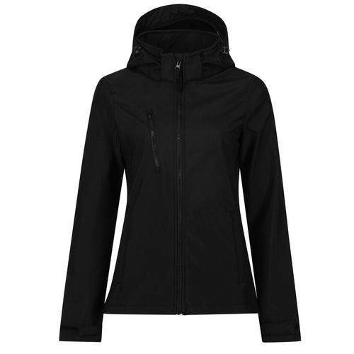 Regatta Dames/Dames Venturer 3 Layer Hooded Soft Shell Jacket (Zwart)