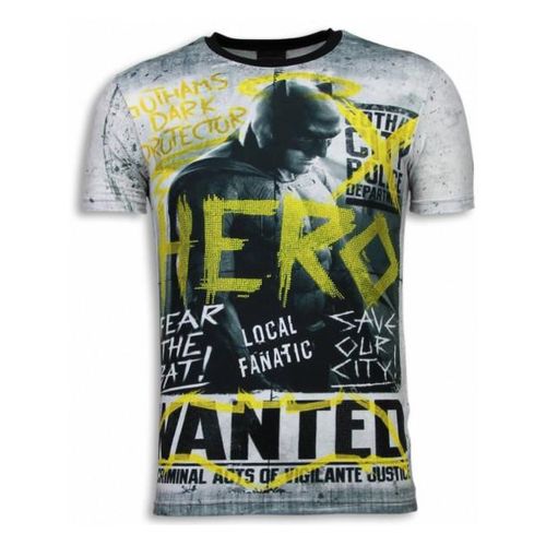 Local Fanatic Wanted gothams hero digital rhinestone t-shirt