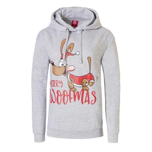 Apollo Dames kersttrui met capuchon merry woofmas hoodie