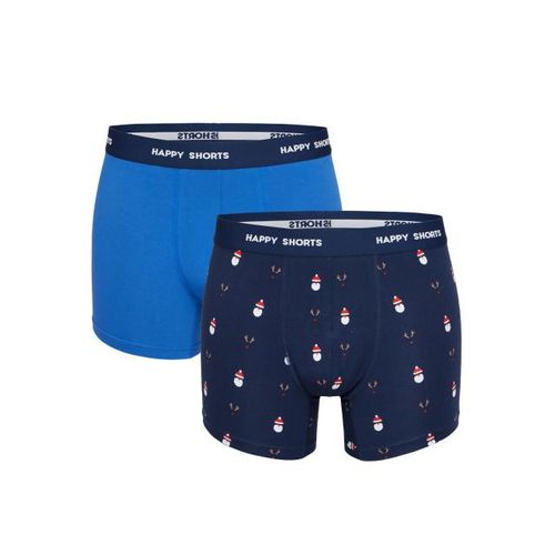 Happy Shorts 2-pack kerst boxershorts heren kerstmannen / rendieren