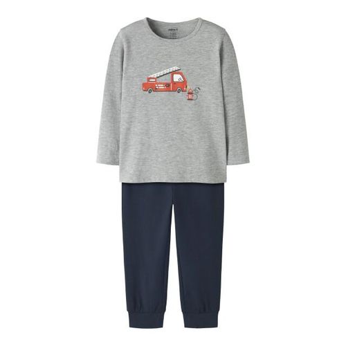 Name It Jongens pyjama set nmmnightset brandweer grijs/donkerblauw