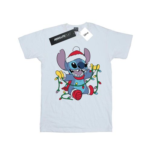Disney Jongens Lilo en Stitch Kerstverlichting T-Shirt (Wit)