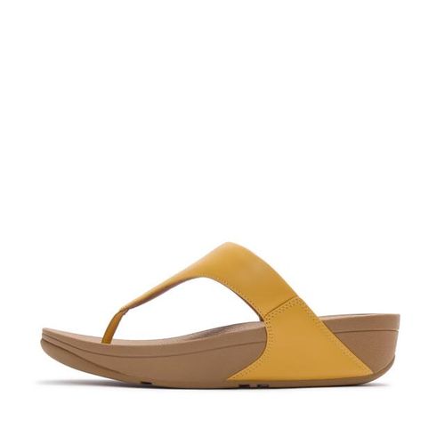 FitFlop Lulu lederen teenslipper microwobbleboard-zool technologie