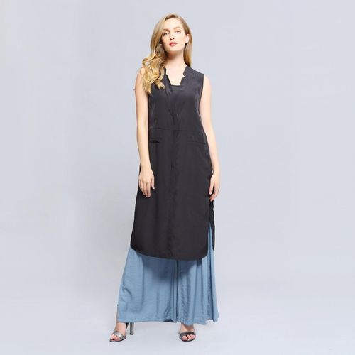Lange bi-materiële vest