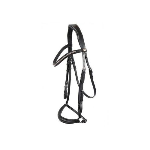 Hans Melzer Horse Equipment Hans Melzer Trense Valluhn schwarz/silber hannoversches Reithalfter WB (Warmblut)