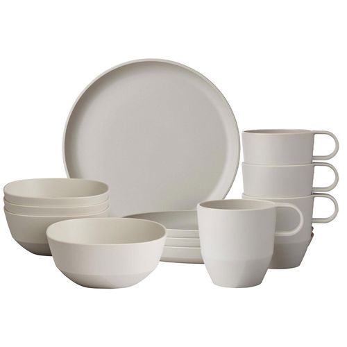 Geschirr-Set MEPAL "Frühstücks-Set Silueta 12er Set", weiß (nordic weiß), 12, Kunststoff, Geschirr-Sets, Geschirr-Set, Spülmaschinengeeignet, Mikrowellengeeignet, Gefrierfachgeeignet, Dampfgarergeeignet, max. 150 ¿C