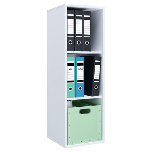 Bücherregal VCM "Holz Büro Regal Bücher Ordner Aktenregal Lona l 3f", weiß, B:35cm T:37cm, Regale, Bücherregal