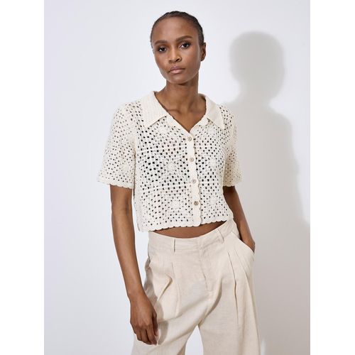 Cardigan APRICOT "mit Häkelverzierungen", Damen, Gr. 38, beige (stone), Obermaterial: 100% Baumwolle CO., normal, Strickjacken, mit Häkelverzierungen